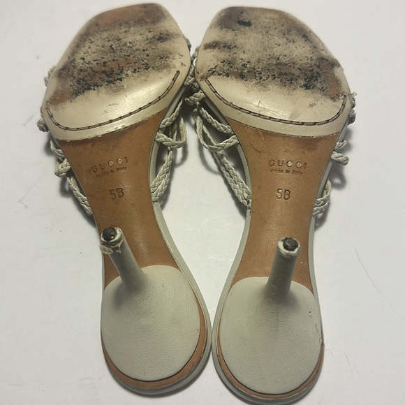 Gucci vintage braided strappy heel size 5B **needs heel posts *can buy on Amazon - Picture 12 of 15
